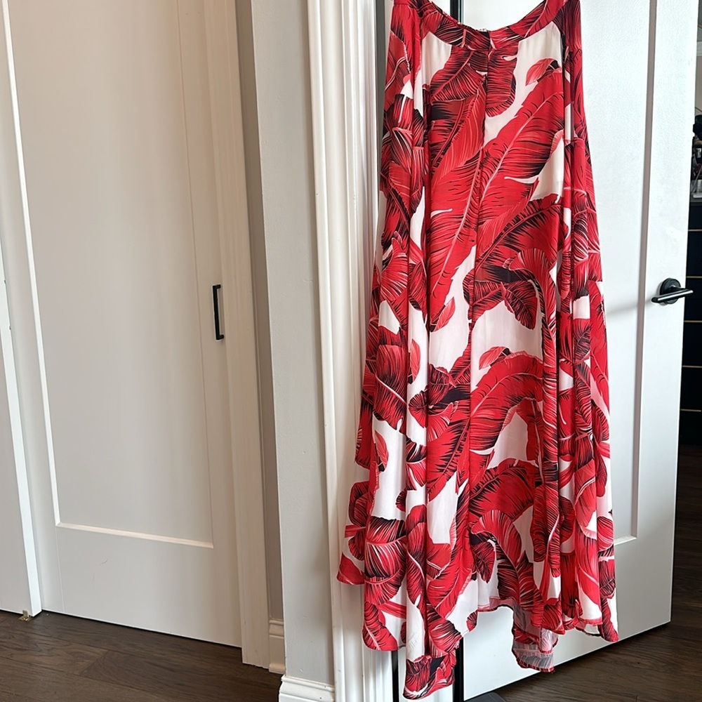 Akira Red Jungle Flowy Maxi Skirt - LARGE - Picture 8 of 12